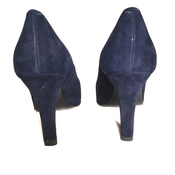 Jaime Mascaro Peep Toe Blue Suede Pump - Picture 5 of 10